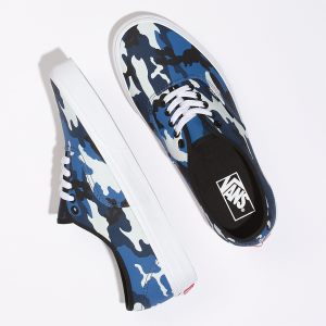 Vans Bayan Spor Ayakkabı Pop Camo Authentic Siyah Mavi Beyaz | 97361-449